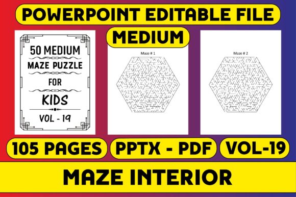 50 Medium Maze Puzzle Interior Vol-19