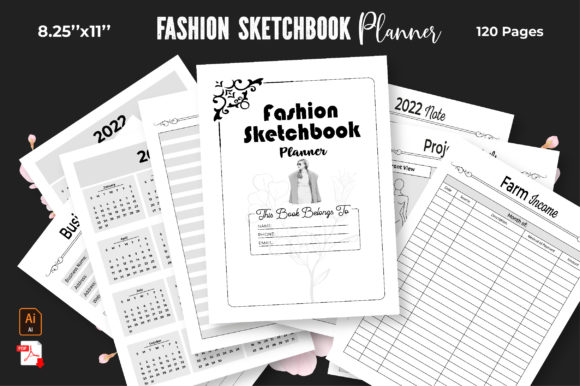 Fashion Sketchbook with Calendar: KDP Interior Guide