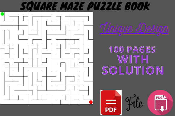 KDP Interior 50 Square Mazes: Ready-to-Upload Asset