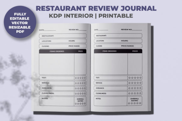 Restaurant Review Journal KDP Interior: A Technical and Strategic Asset for Low-Content Publishers