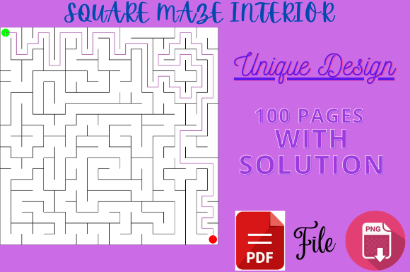 Square Maze Kids Activity Interior for KDP Publishing