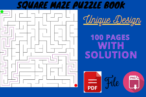 Square Mazes Book for KDP: Kids Puzzle Interior